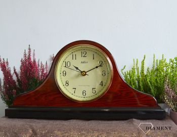 Zegar kominkowy drewniany 22012 Wenge w kolorze brązowym, lakierowany ⏰ Zegary kominkowe ✓ zegar z drewna ✓ prezent na rocznice ślubu (1).JPG